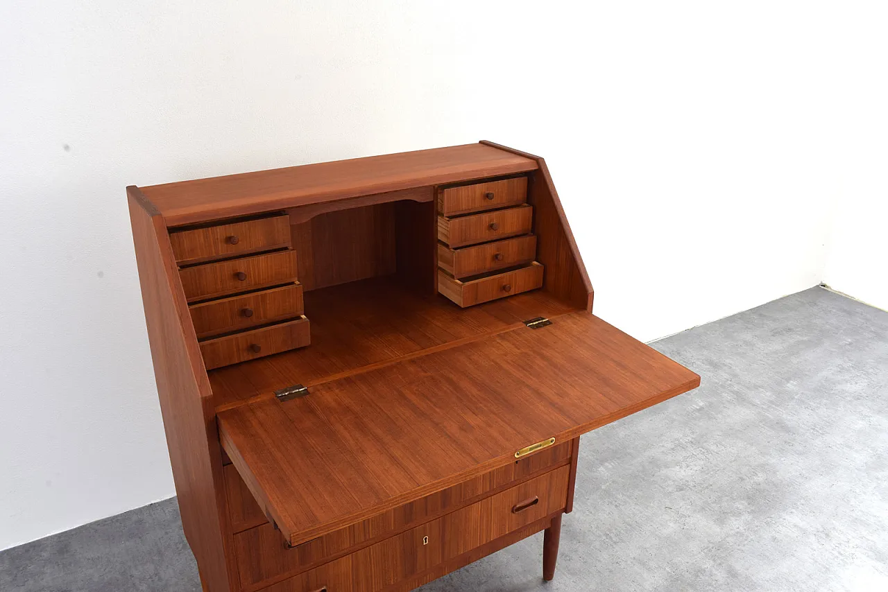 Secretaire danese Mid-Century in teak, anni '60. 14
