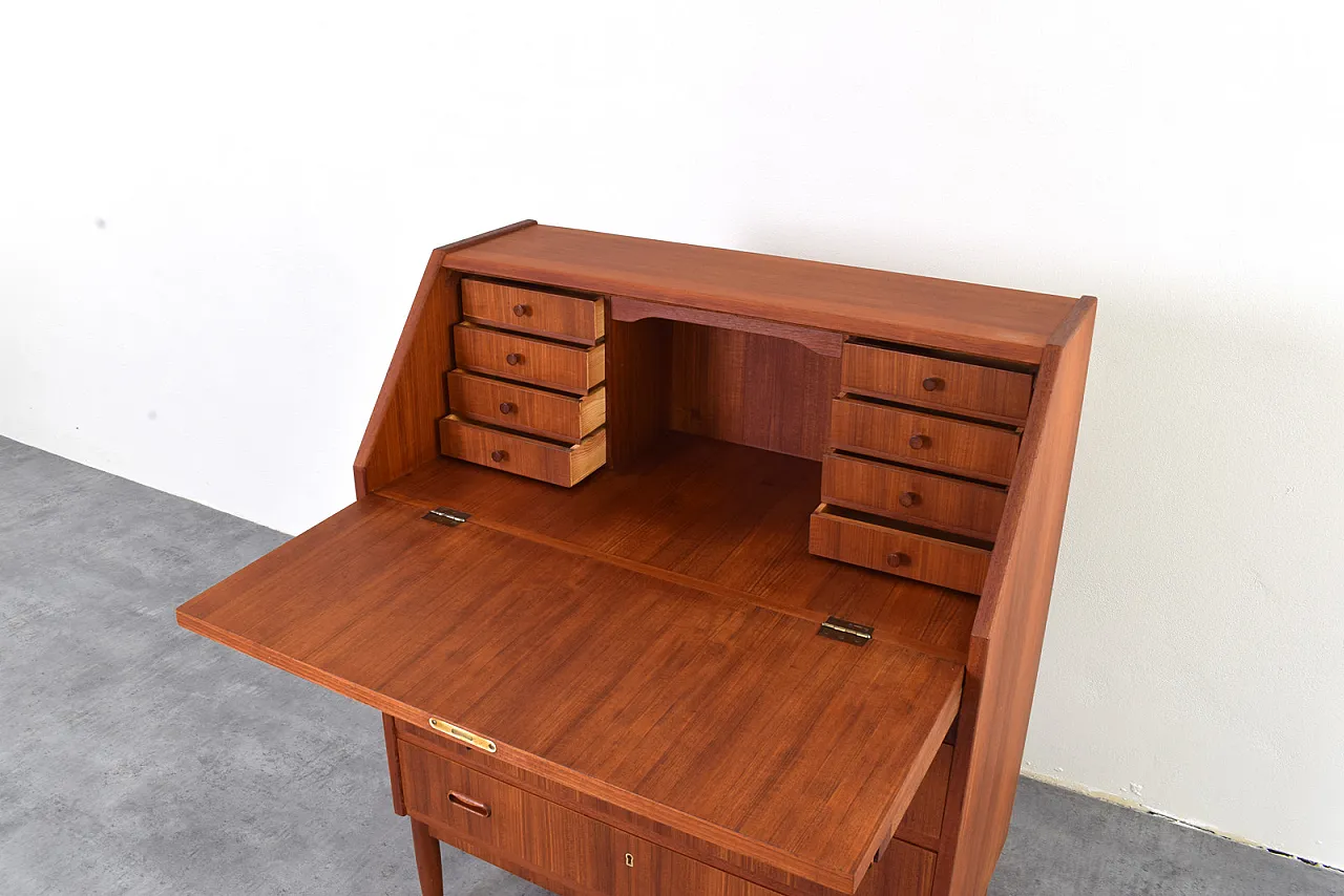 Secretaire danese Mid-Century in teak, anni '60. 15