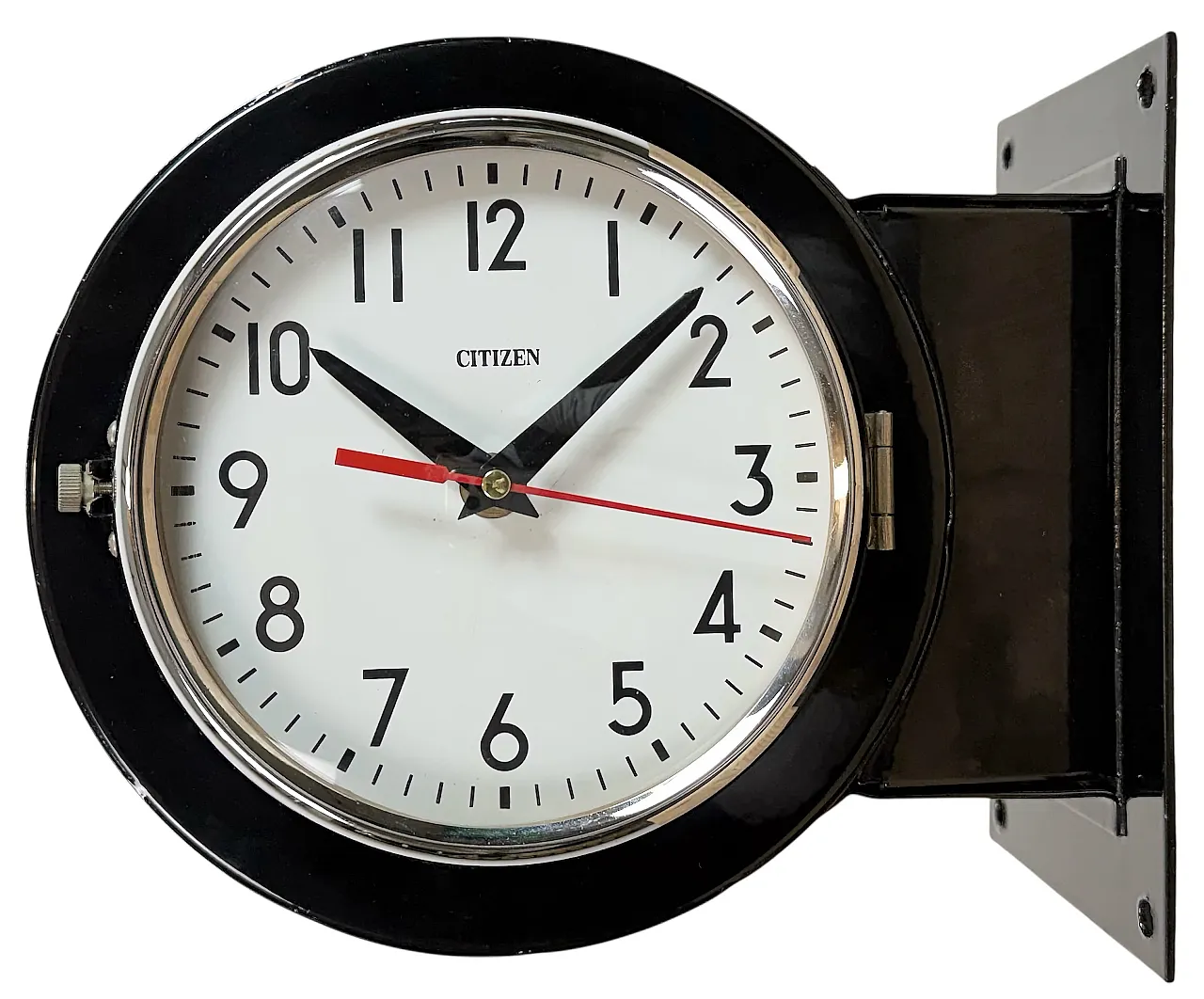 Vintage Black Citizen Double-Sided Ship Wall Clock, 1980s 1