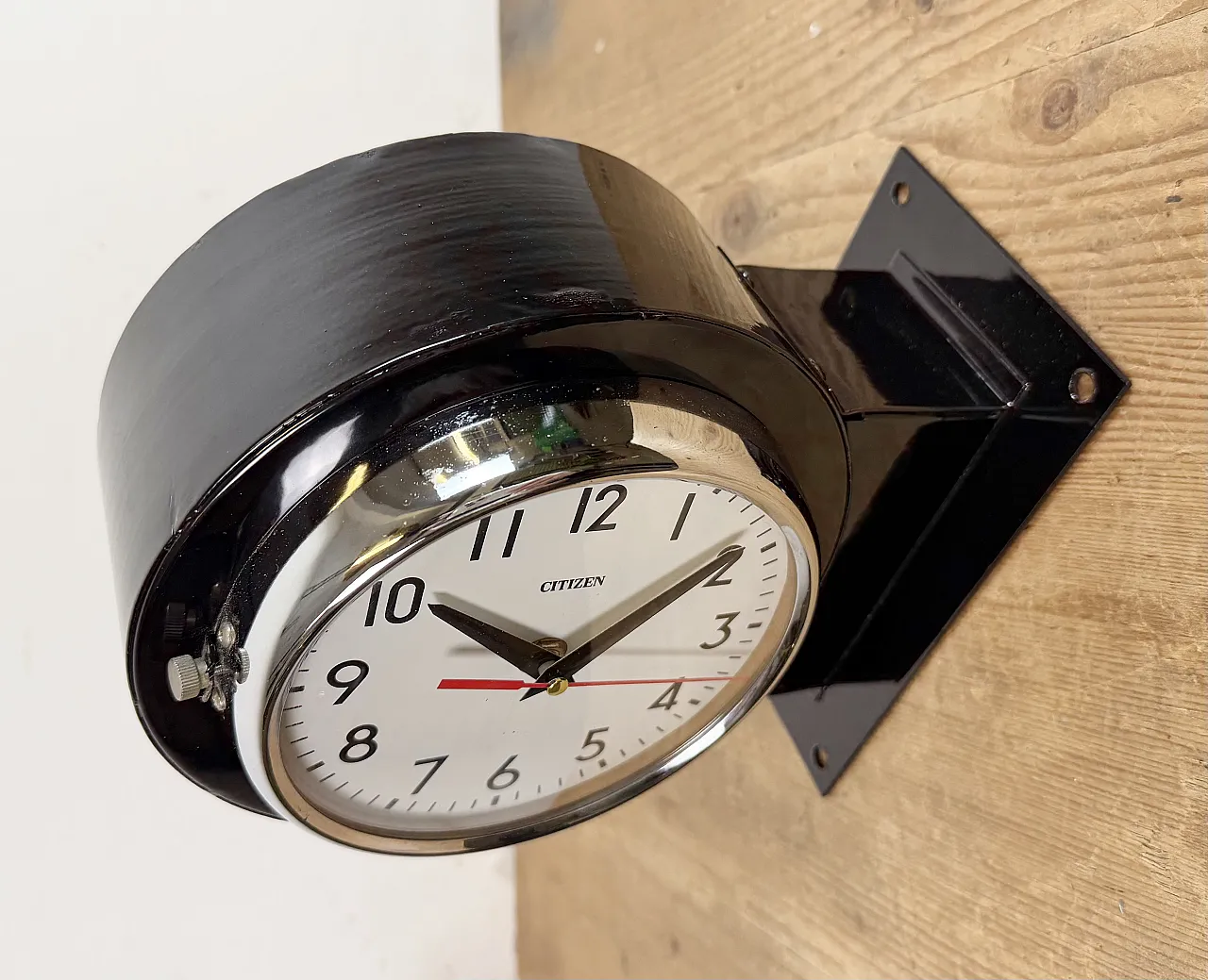 Vintage Black Citizen Double-Sided Ship Wall Clock, 1980s 3