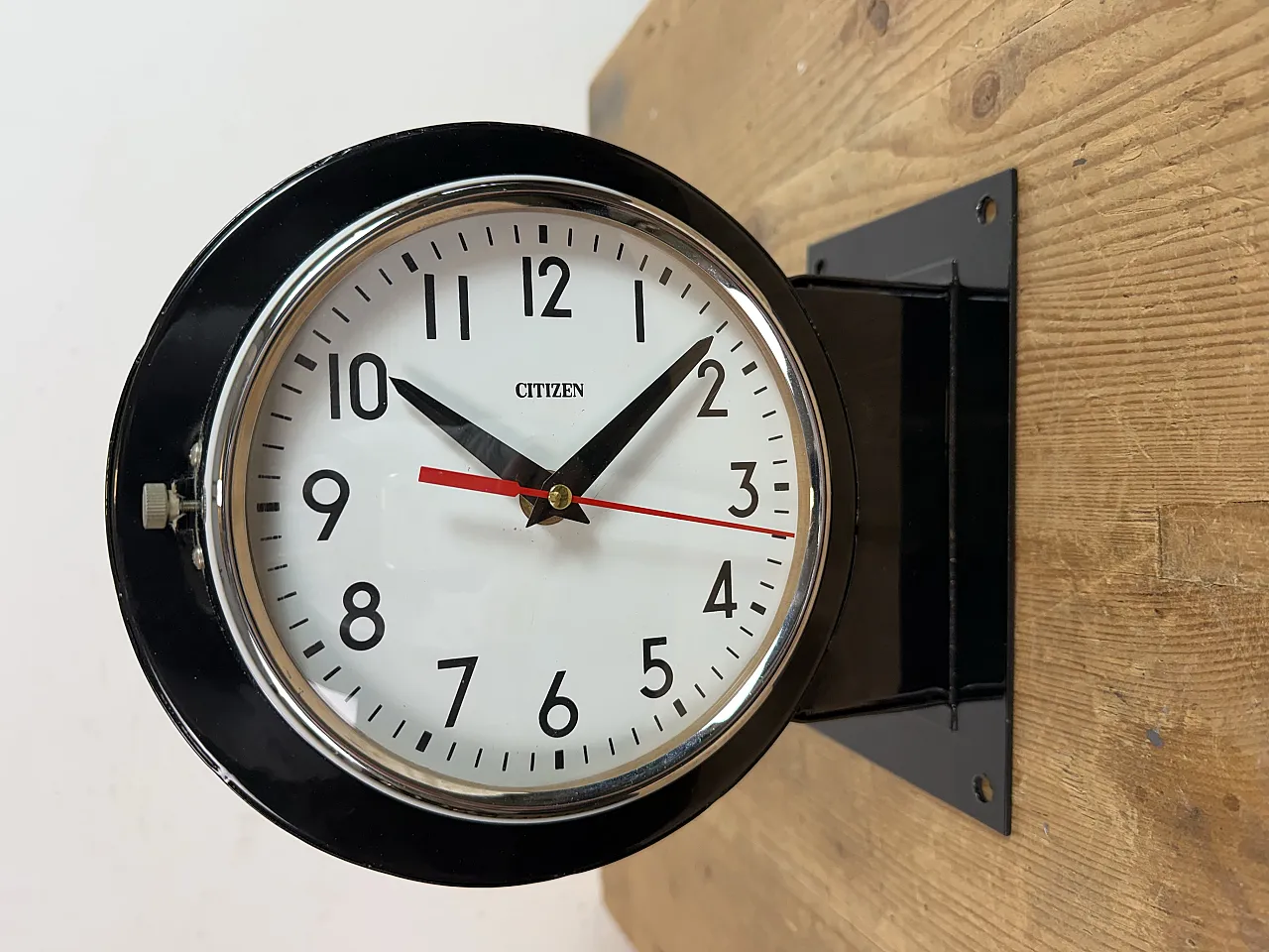 Vintage Black Citizen Double-Sided Ship Wall Clock, 1980s 4