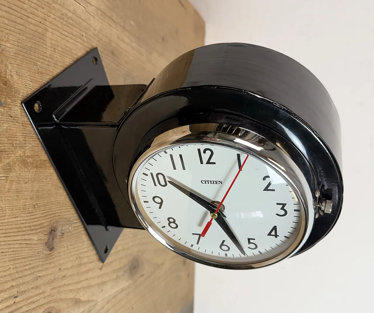 Vintage Black Citizen Double-Sided Ship Wall Clock, 1980s 6