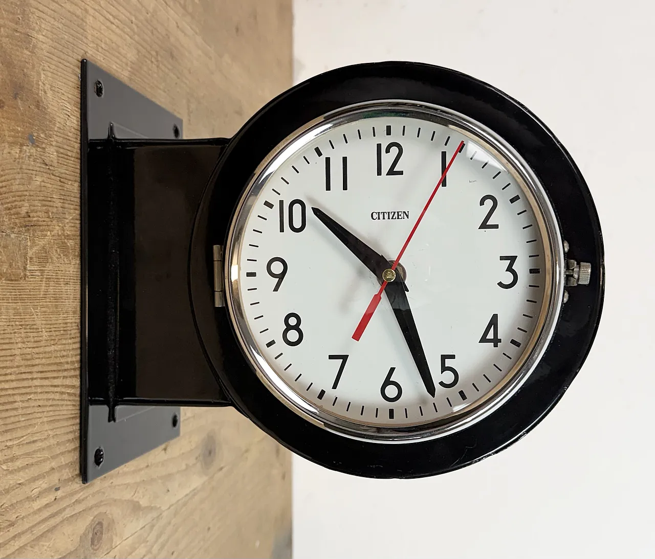 Vintage Black Citizen Double-Sided Ship Wall Clock, 1980s 7