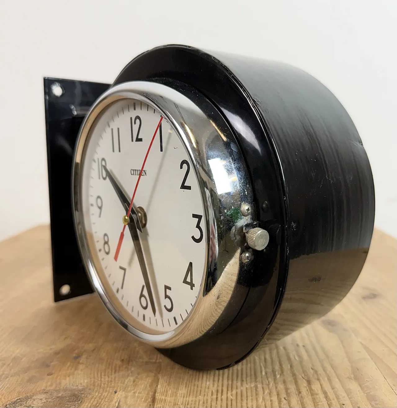 Vintage Black Citizen Double-Sided Ship Wall Clock, 1980s 12