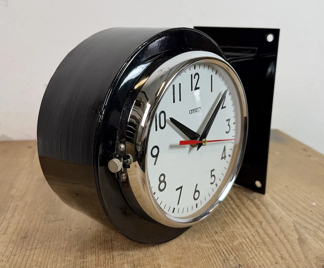 Vintage Black Citizen Double-Sided Ship Wall Clock, 1980s 14