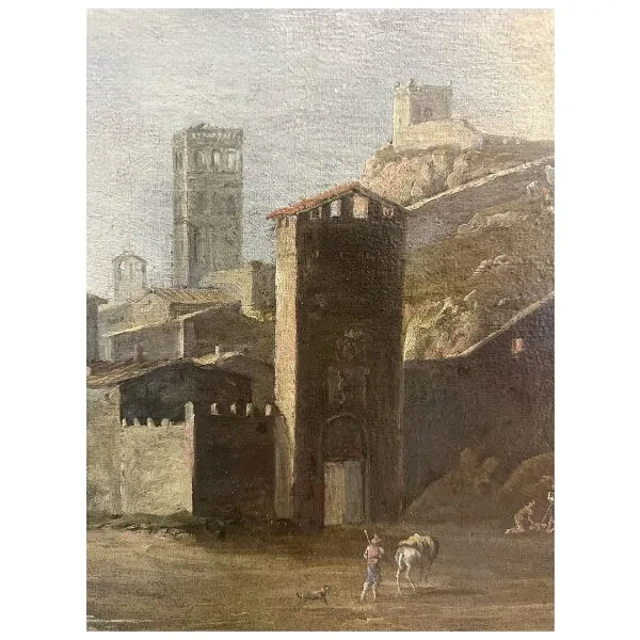 Porto mediterraneo con velieri e figure, seguace di A. Storck, '700 5