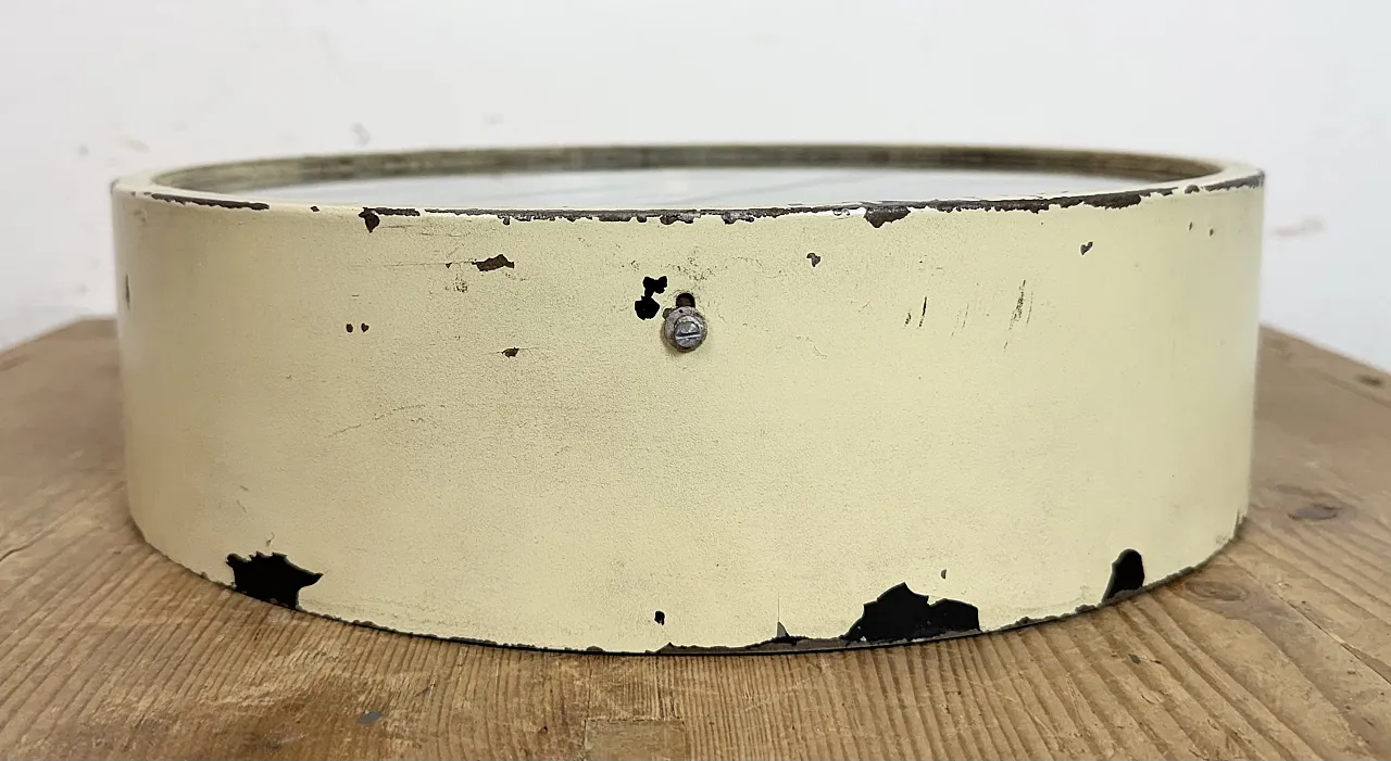 Beige Industrial Factory Wall Clock from IBM, 1950s 11