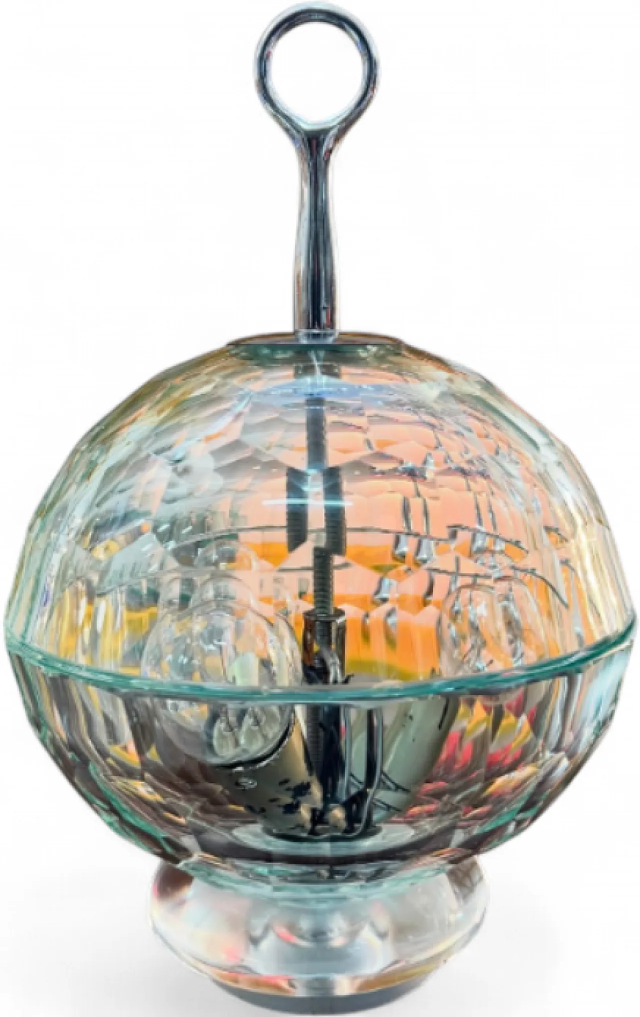 Lampada da tavolo in vetro molato di Murano, anni ’70 10