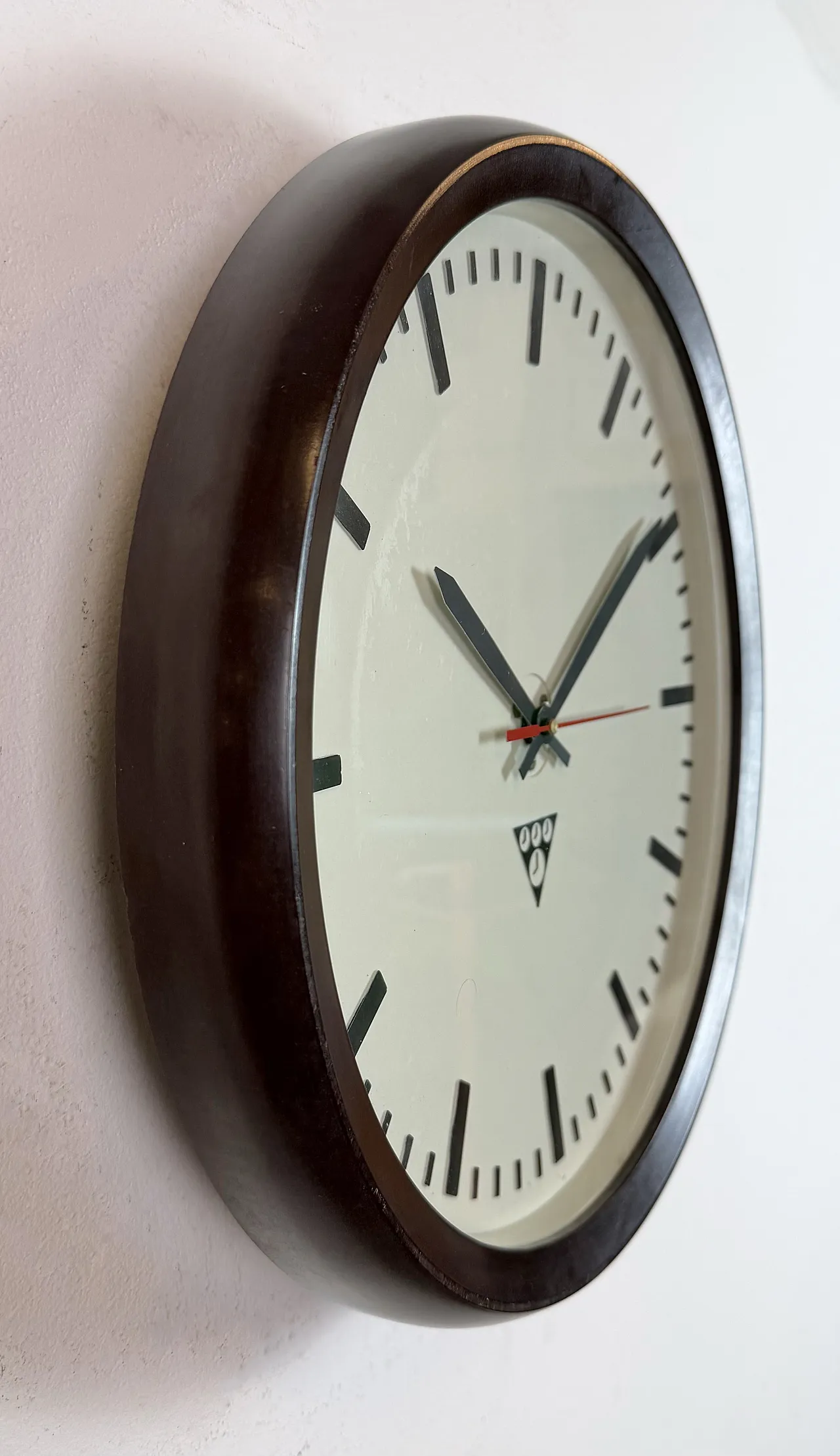 Industrial Bakelite Factory Wall Clock from Pragotron, 1970s 5