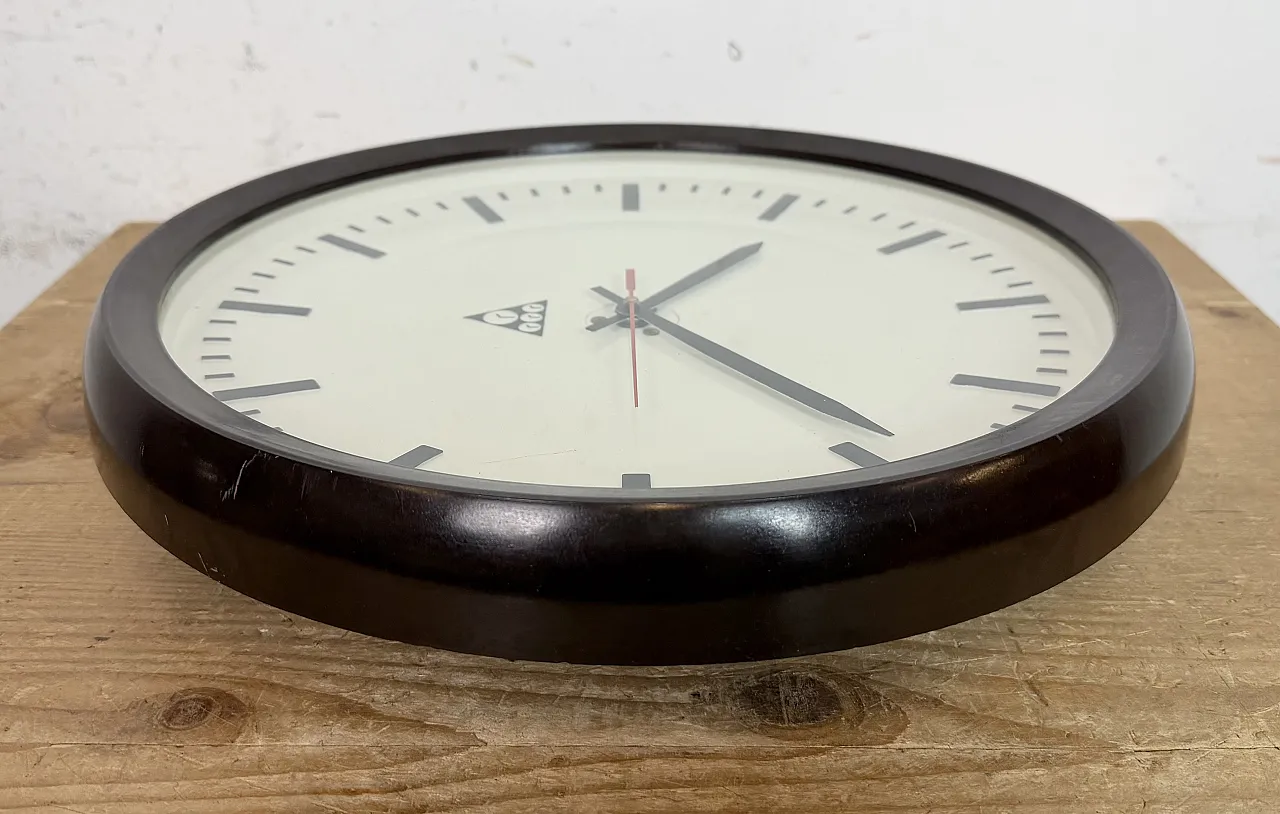 Industrial Bakelite Factory Wall Clock from Pragotron, 1970s 12