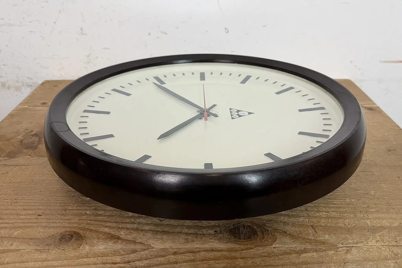 Industrial Bakelite Factory Wall Clock from Pragotron, 1970s 14