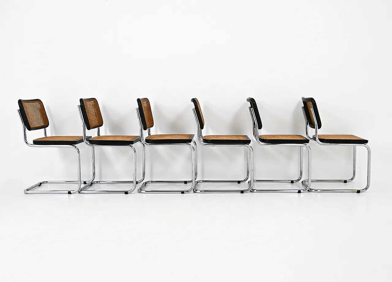 6 Sedie da pranzo stile B32 di Marcel Breuer, anni '90 4