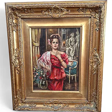 Portrait of a Woman by Franco Rispoli, artist painting, 1970s