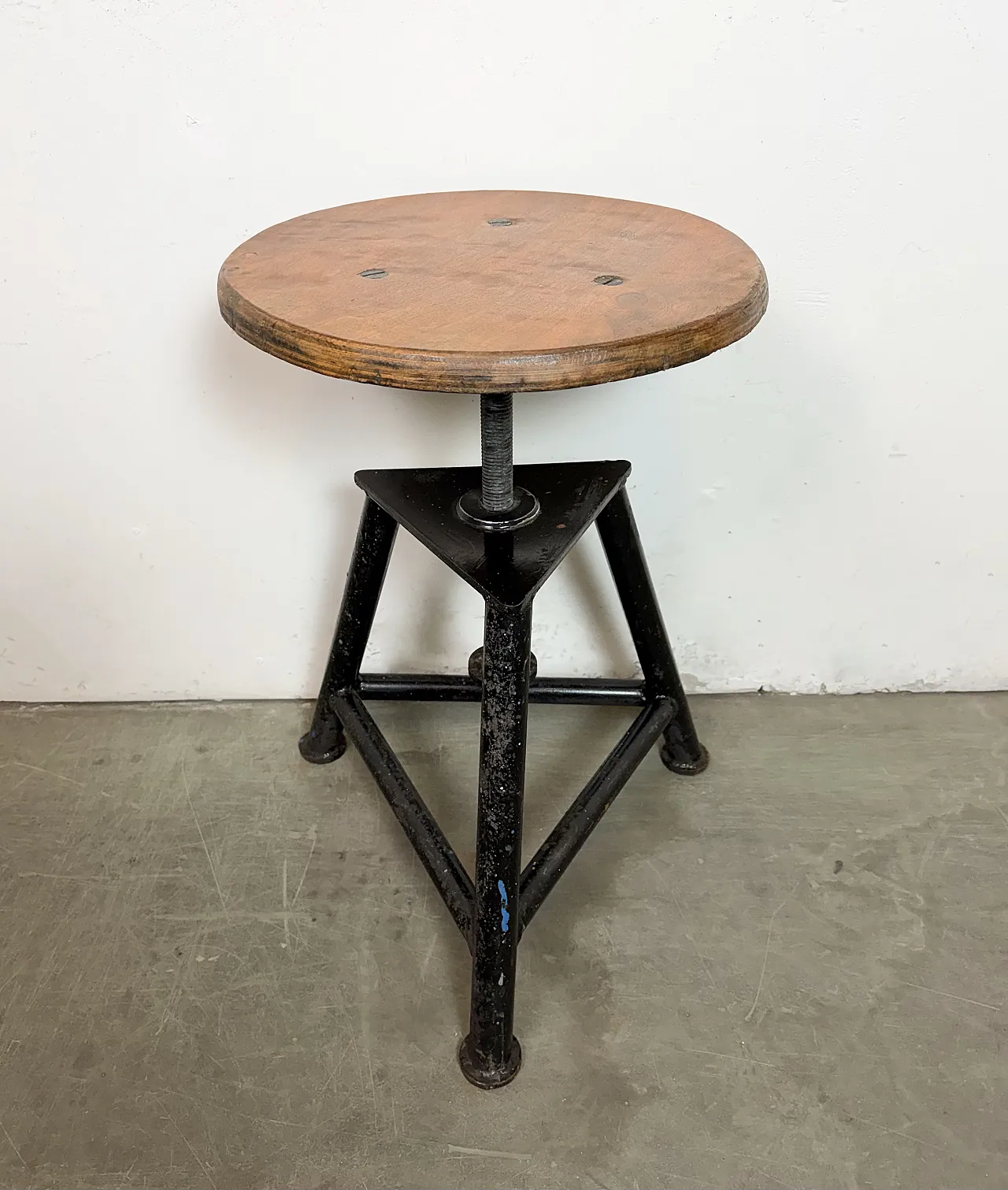 Black Industrial Workshop Swivel Stool, 1960s 4