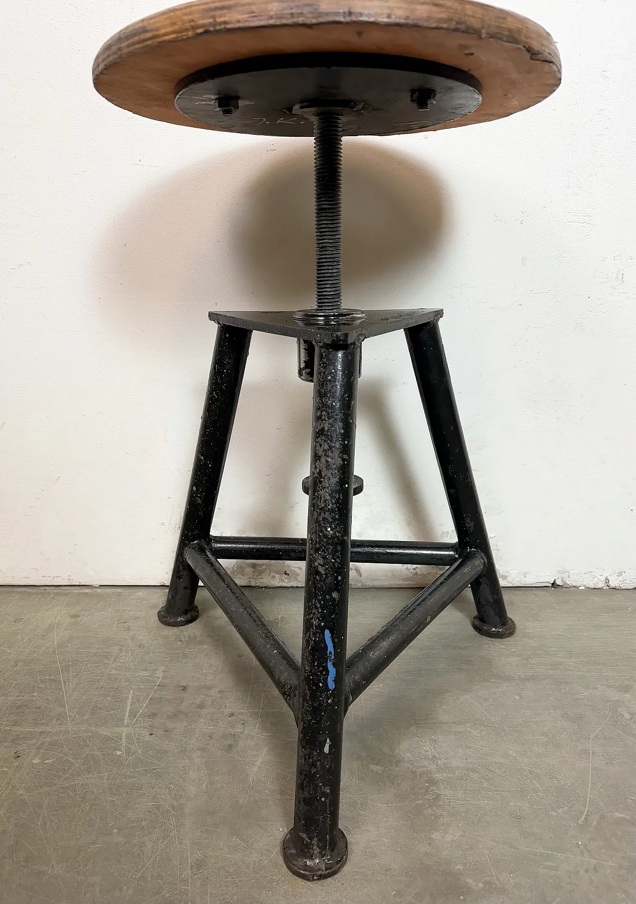 Black Industrial Workshop Swivel Stool, 1960s 6