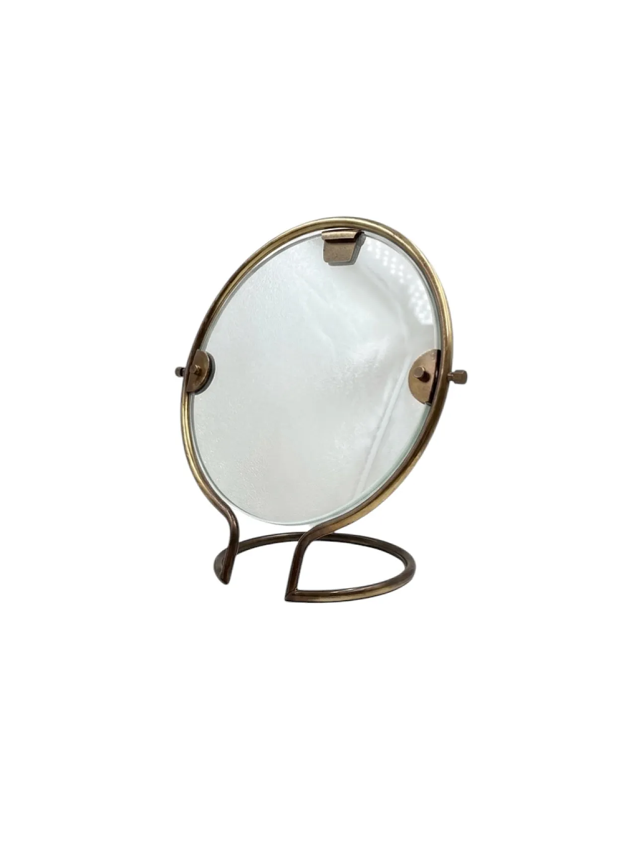 Specchio da tavolo in ottone Midcentury, Italia, 1960 2