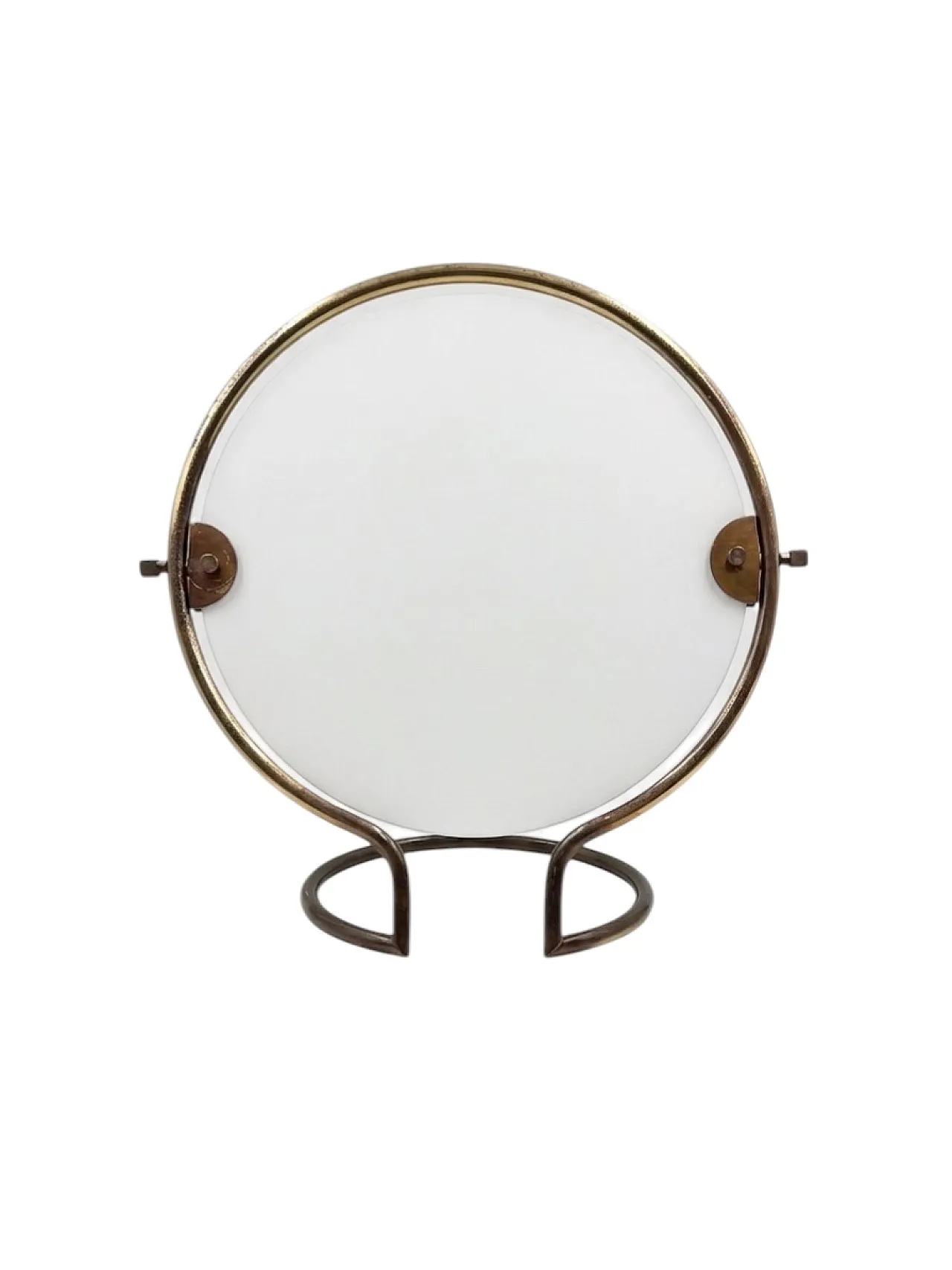 Specchio da tavolo in ottone Midcentury, Italia, 1960 4