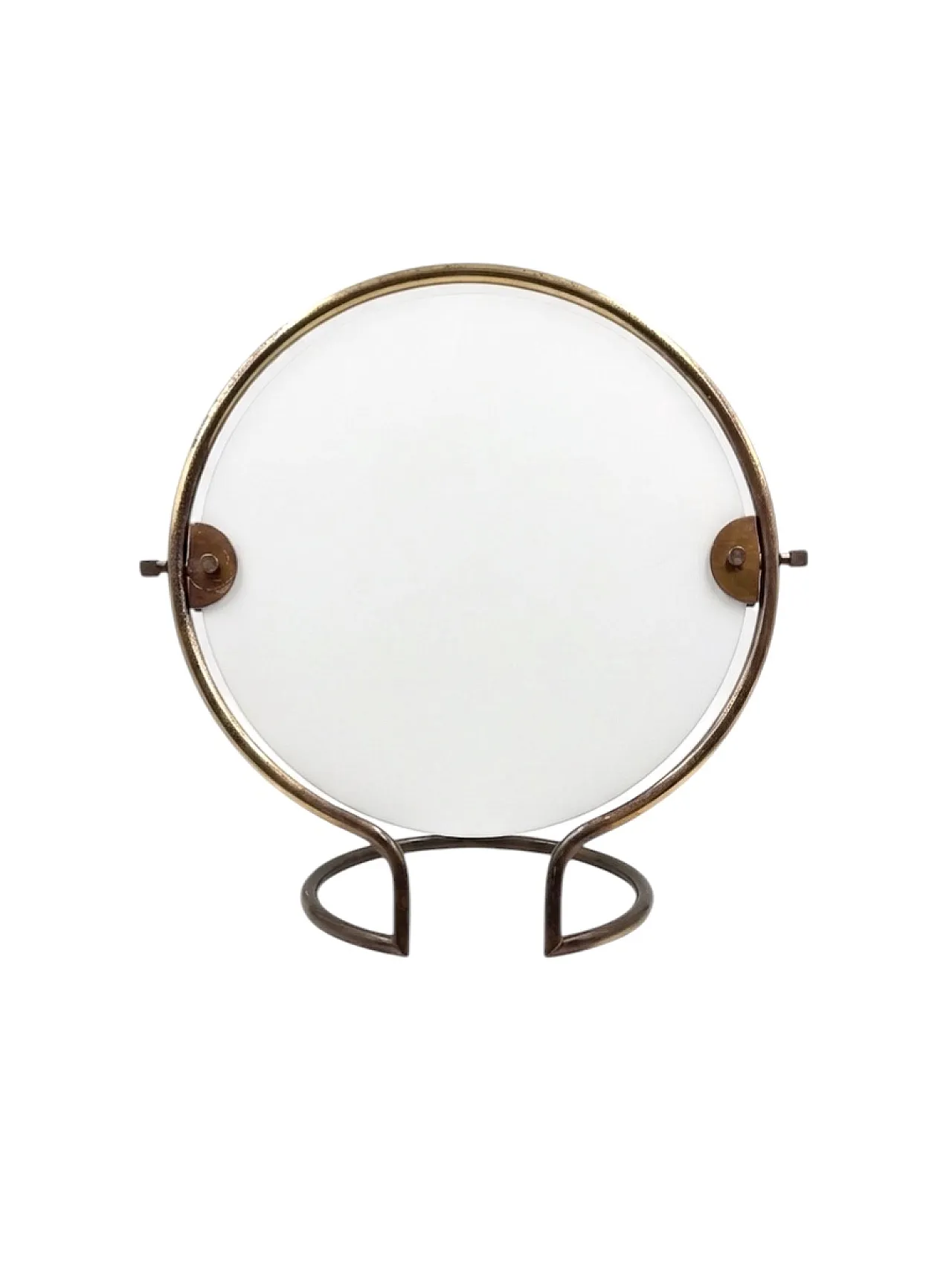 Specchio da tavolo in ottone Midcentury, Italia, 1960 5