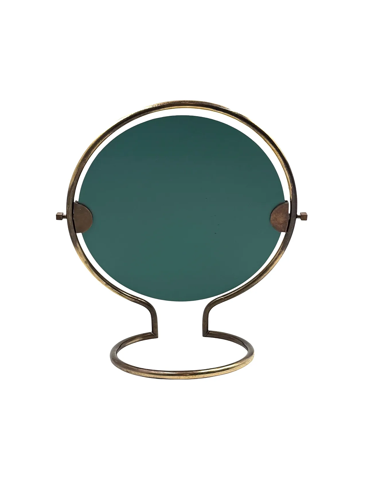 Specchio da tavolo in ottone Midcentury, Italia, 1960 10