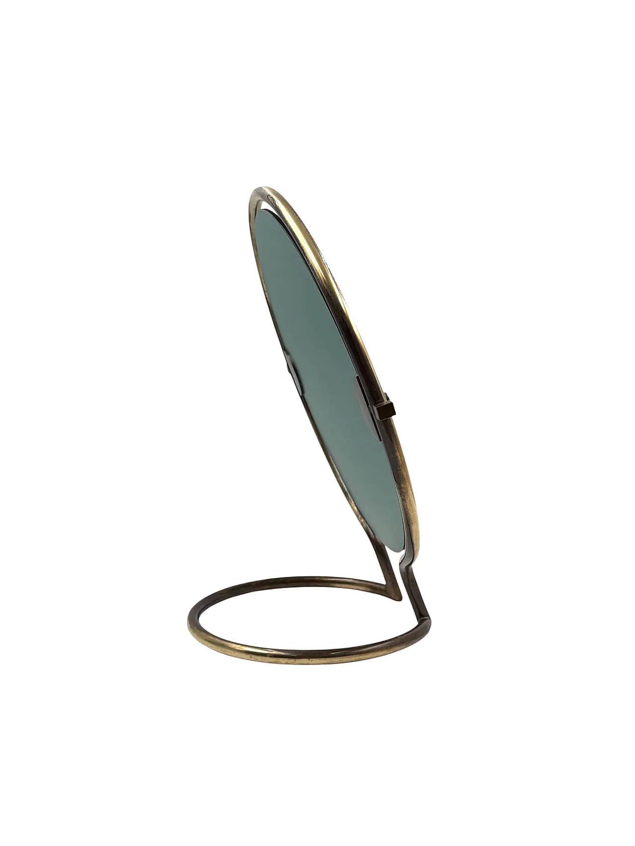 Specchio da tavolo in ottone Midcentury, Italia, 1960 11