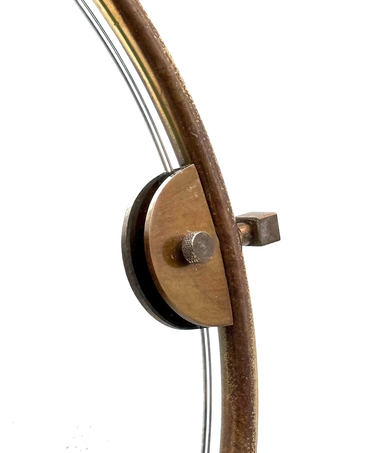 Specchio da tavolo in ottone Midcentury, Italia, 1960 13