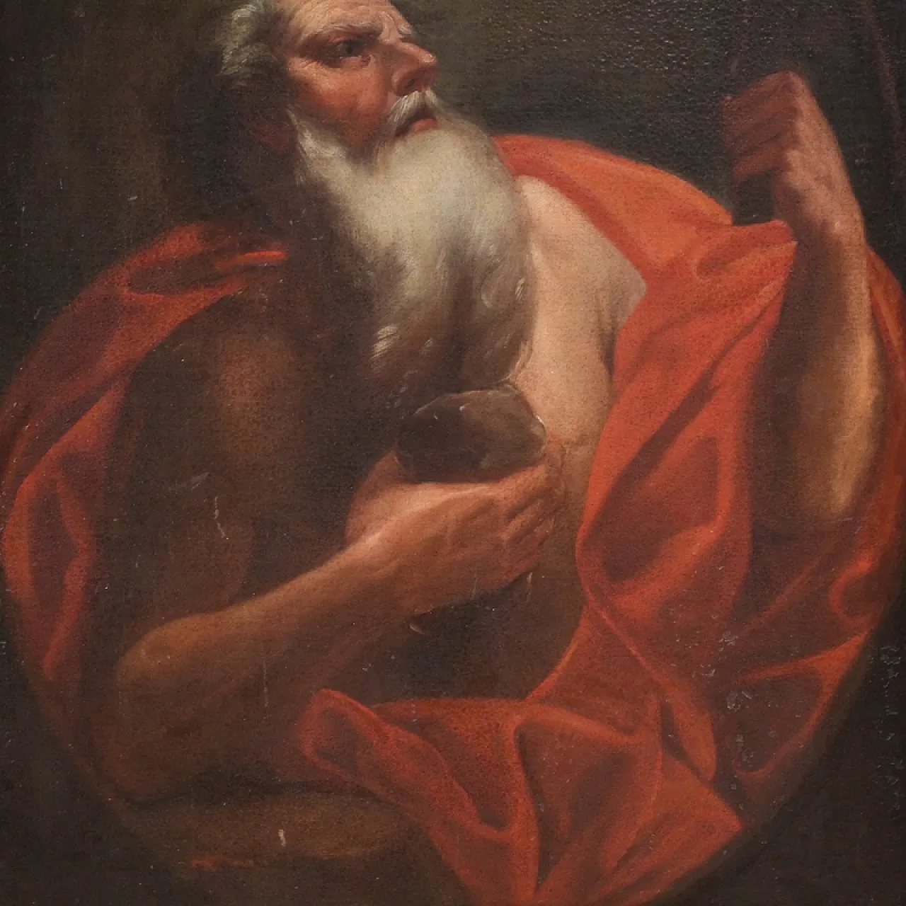 Italian painting Saint Jerome, 17th century 4
