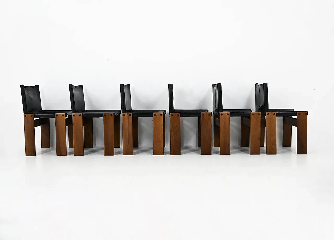 6 Sedie da pranzo Monk di Afra & Tobia Scarpa per Molteni, anni '70 4