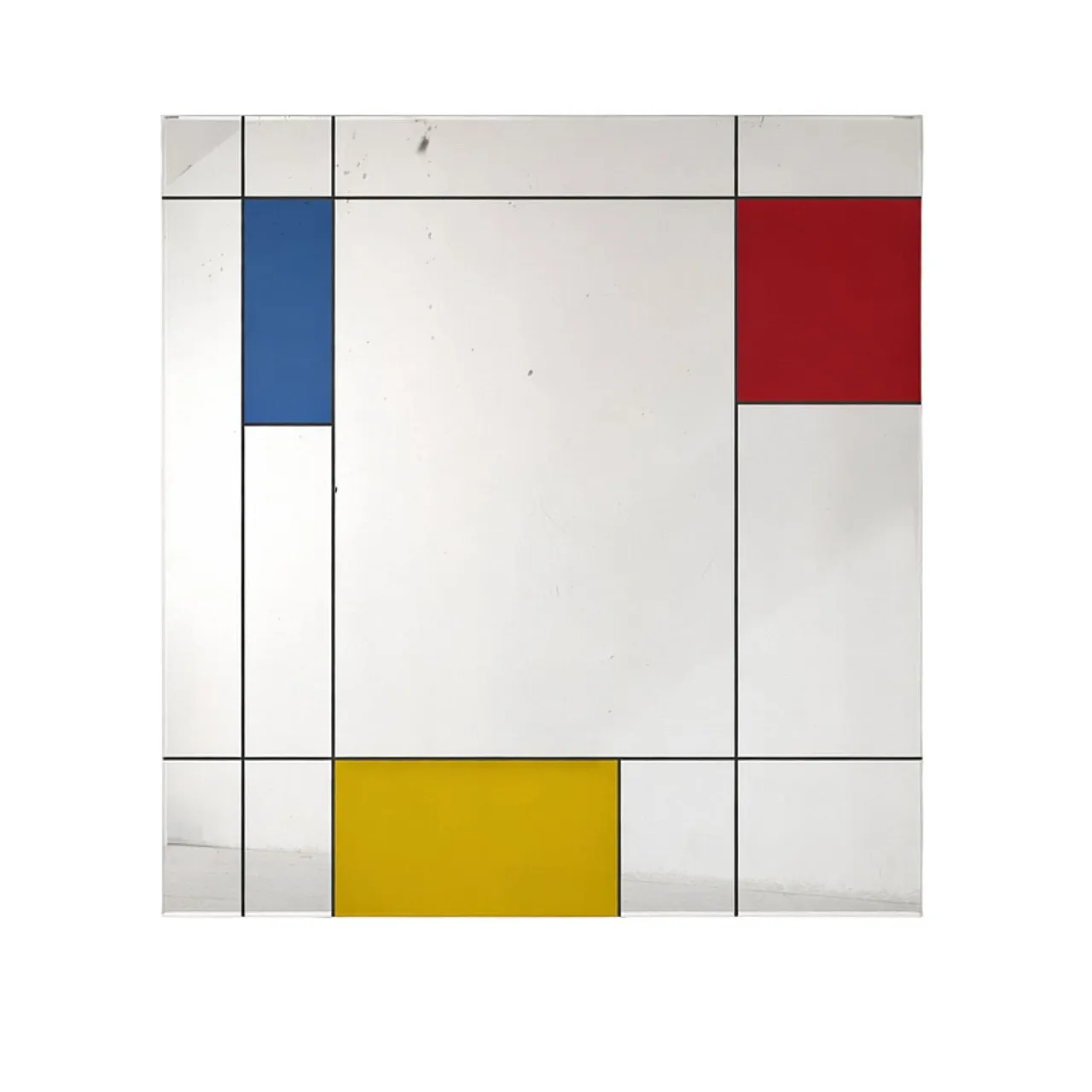 Specchio quadrato postmoderno Piet Mondrian per Rimadesio, anni '80 5