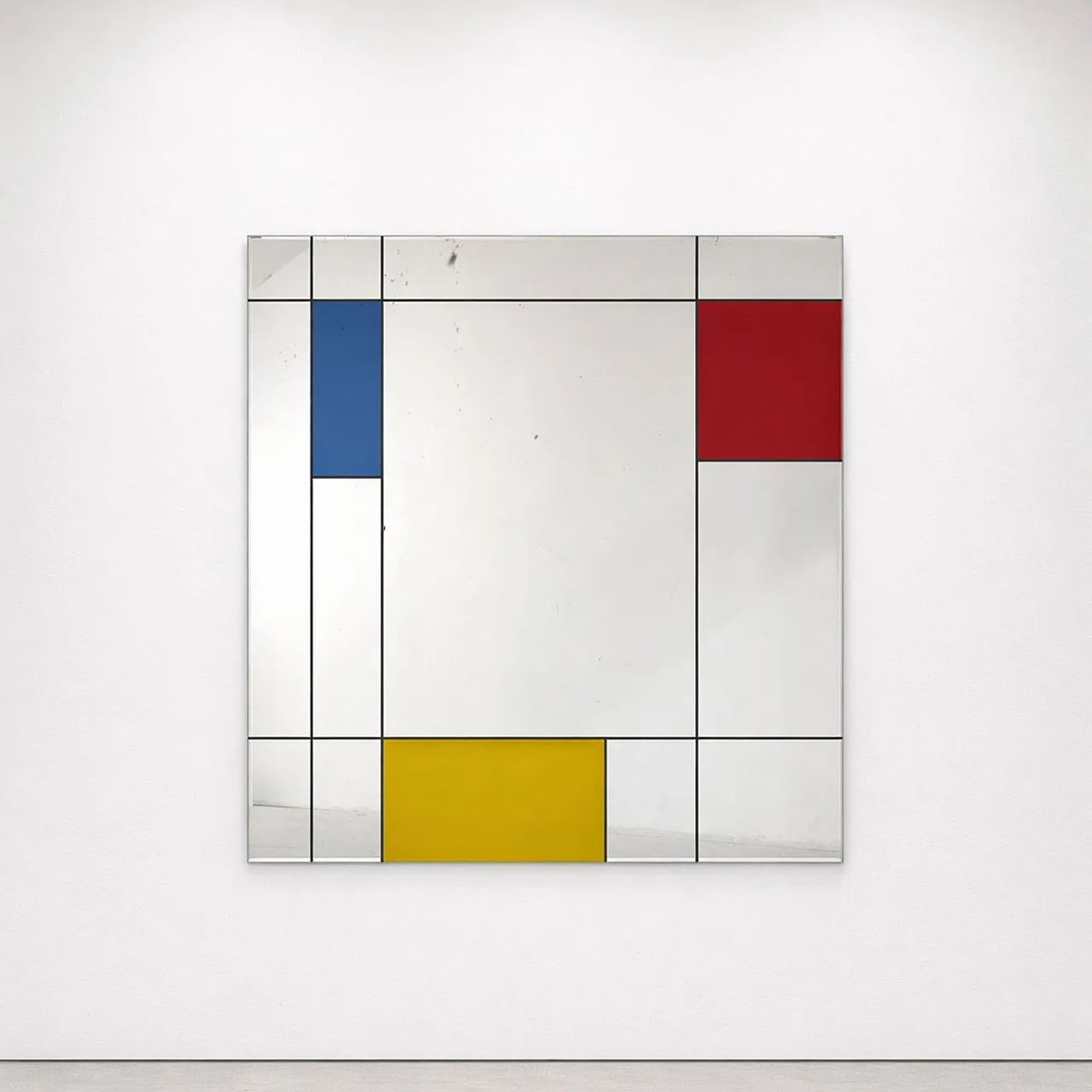 Specchio quadrato postmoderno Piet Mondrian per Rimadesio, anni '80 6