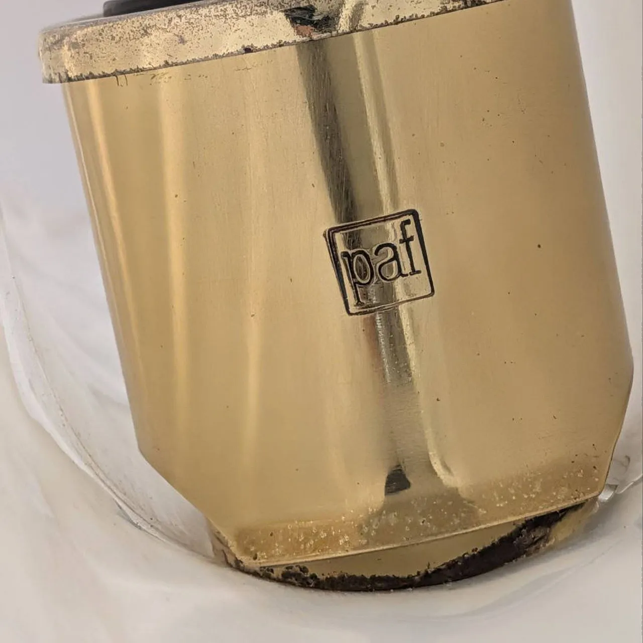 Coppia di appliques a foglia in vetro di Murano e ottone di PAF Studio 4