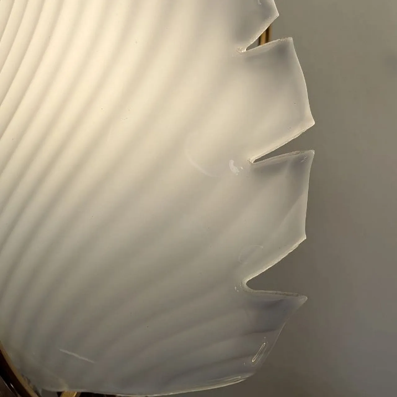 Coppia di lampade a foglia Franco Luce in vetro di Murano e ottone 2