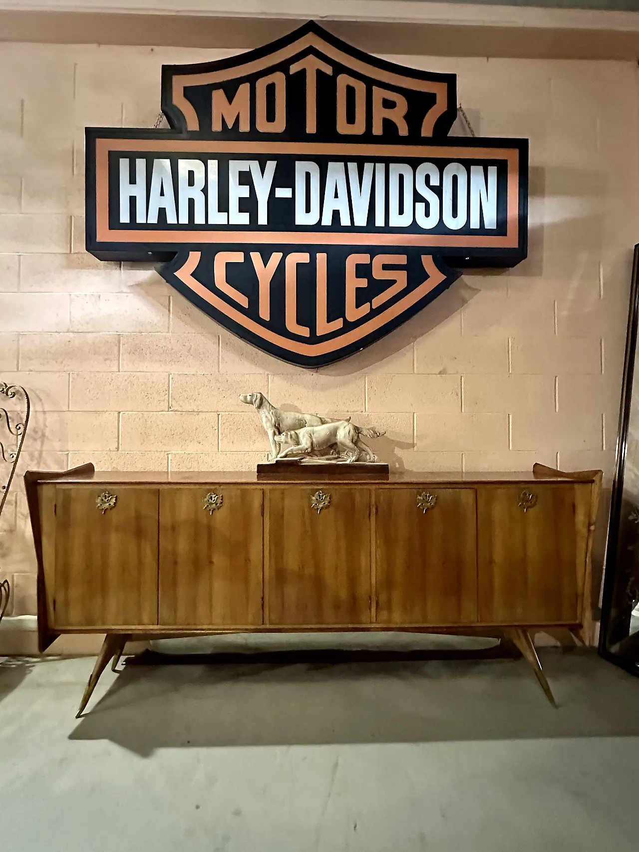 Sideboard by Vittorio Dassi in maple, brass friezes and feet, 1950s 1
