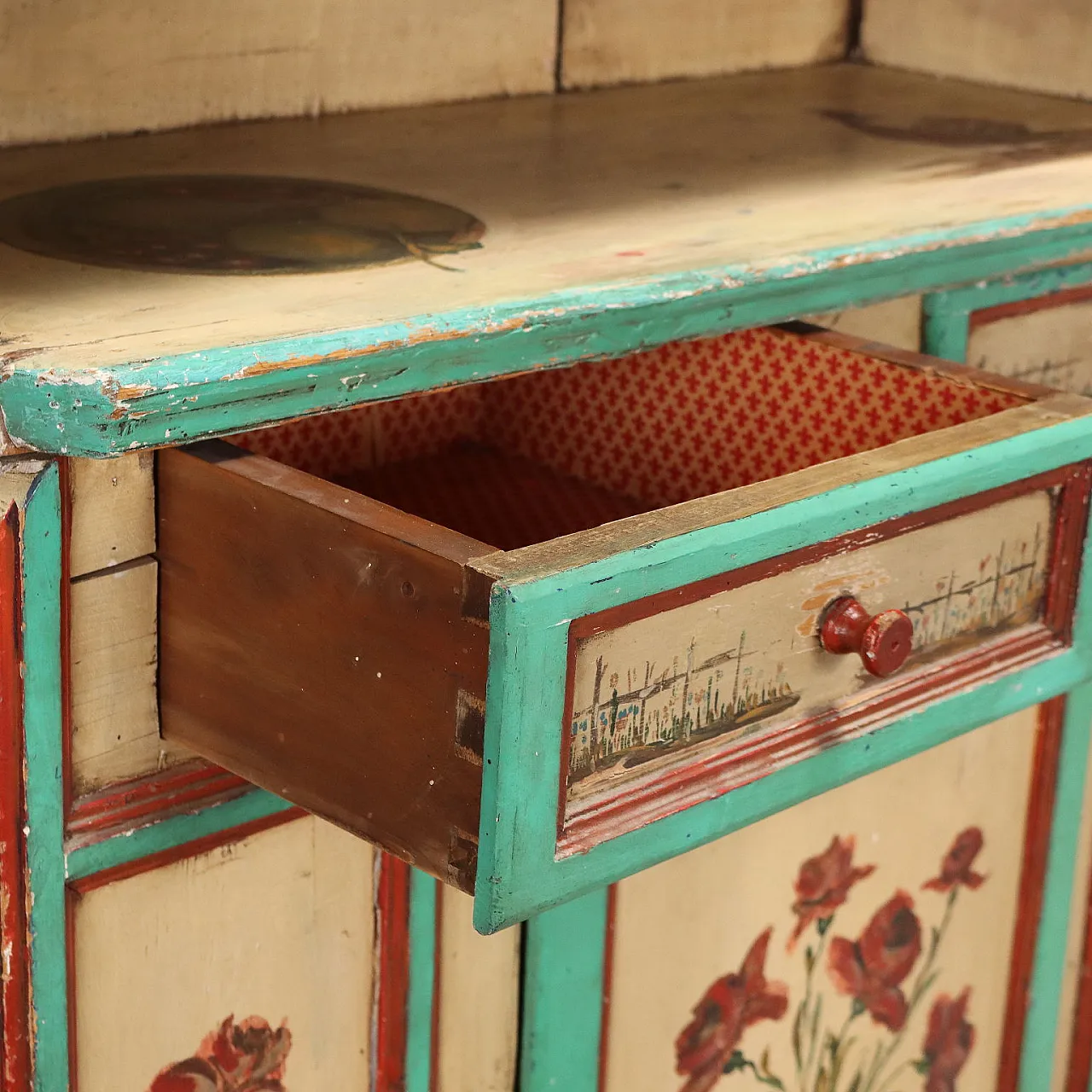 Credenza in abete laccata, '800 8