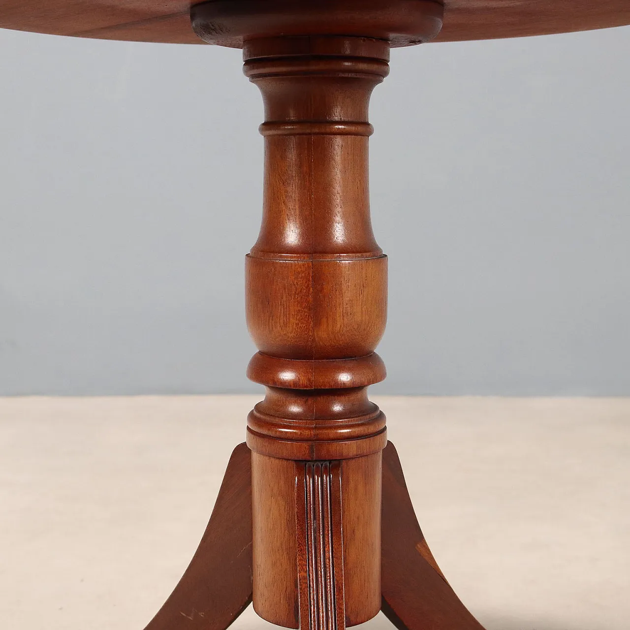 Tavolino in mogano, pelle, lamiera e ottone, '900 6