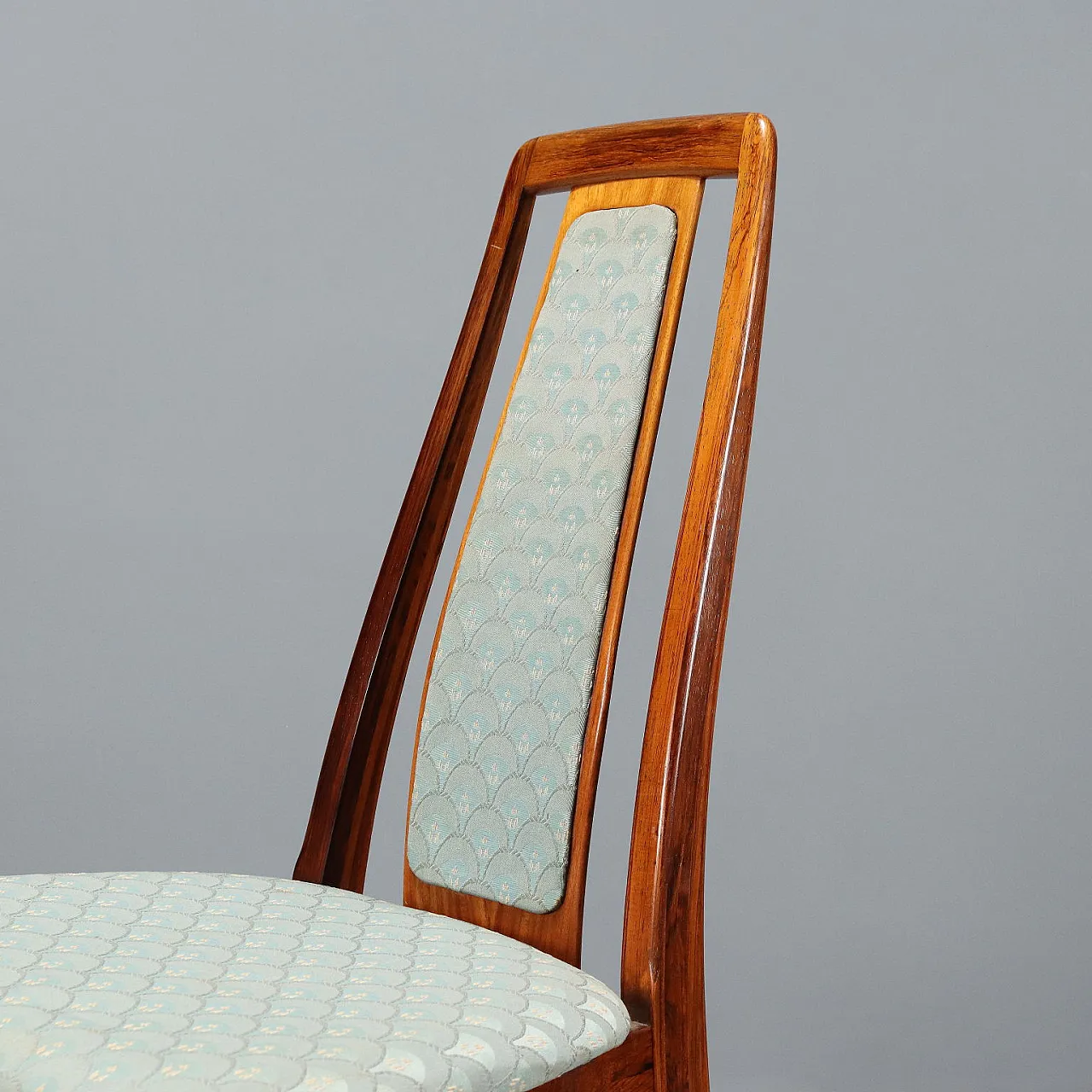 4 dining chairs in wood and fabric, 20th century 5