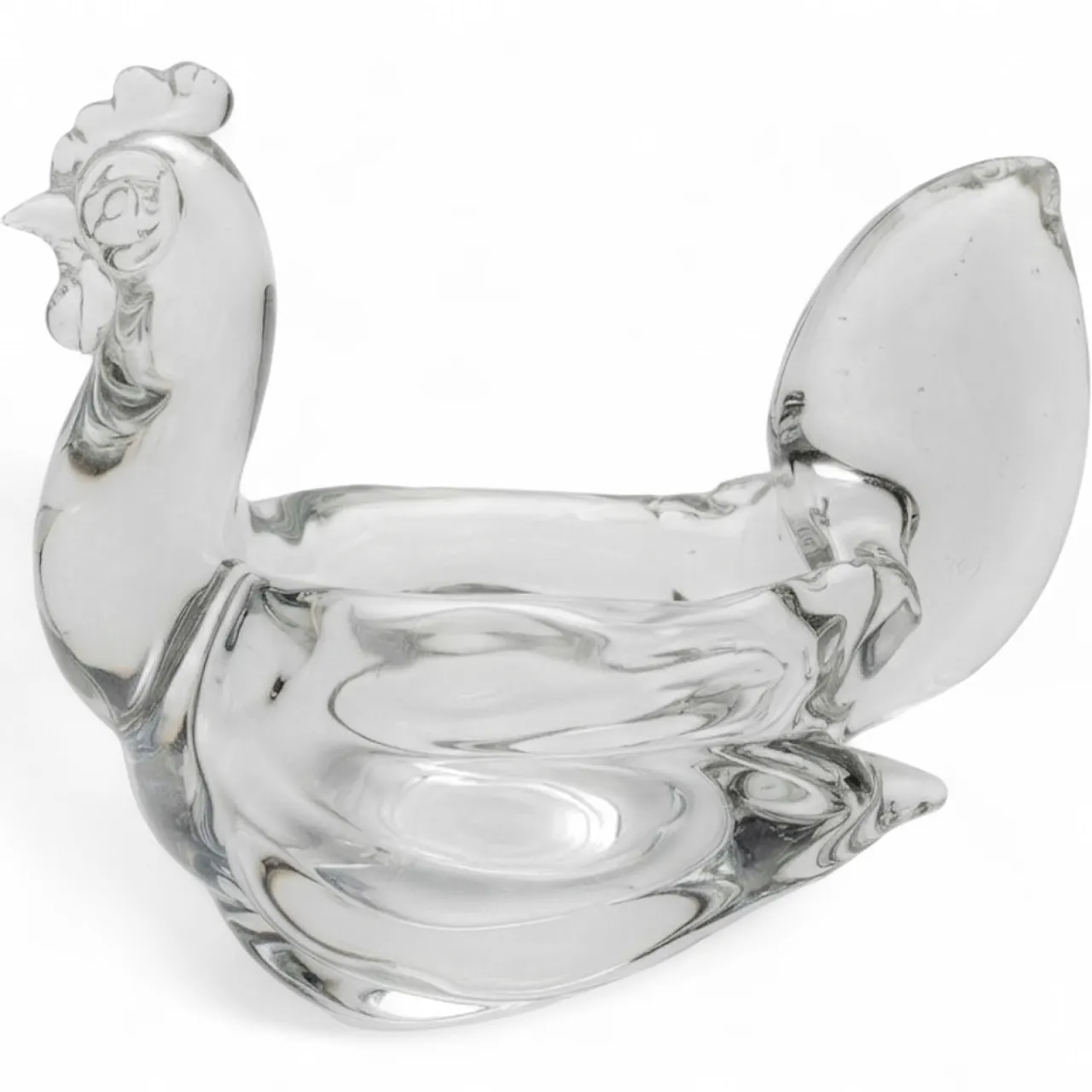 Glass bowl in the shape of a chicken, Murano 9