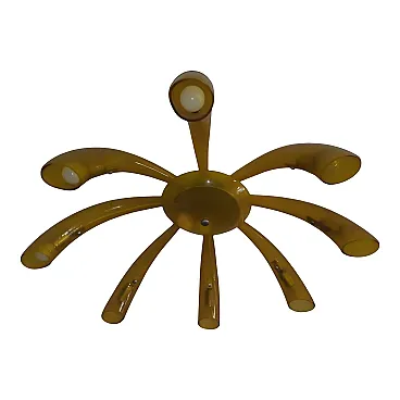 Plafoniera Medusa di Murano Ambra, anni '90