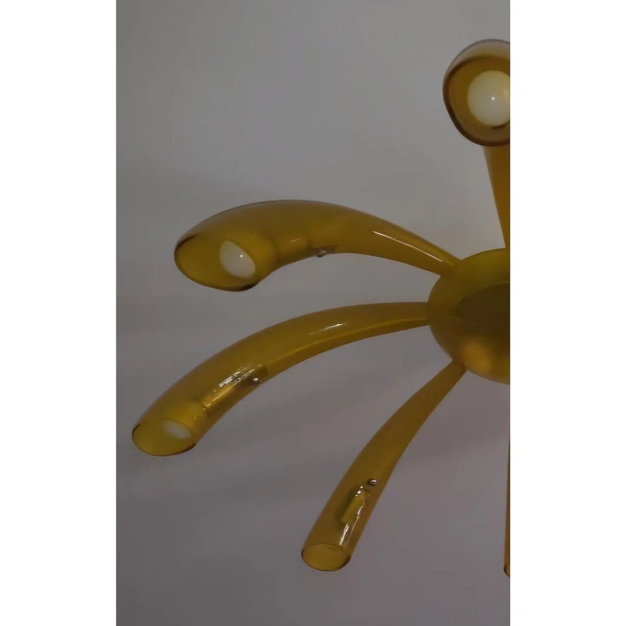 Plafoniera Medusa di Murano Ambra, anni '90 2