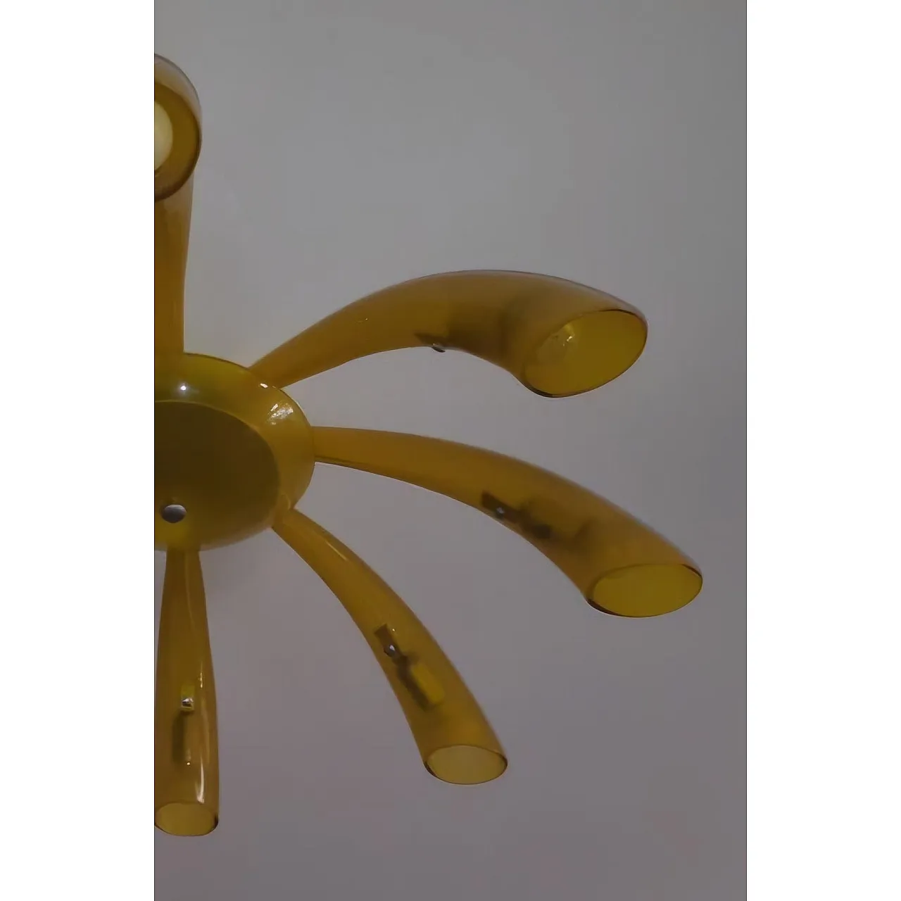 Plafoniera Medusa di Murano Ambra, anni '90 3