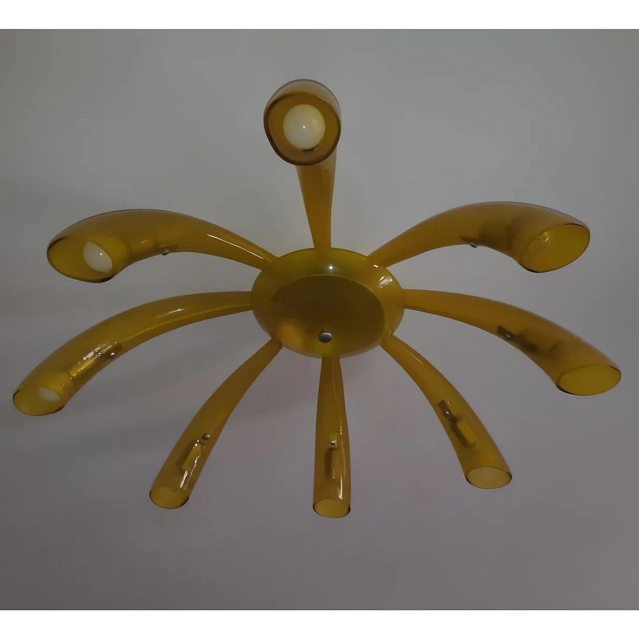 Plafoniera Medusa di Murano Ambra, anni '90 5