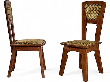 Pair of larch wood chairs, 1930s