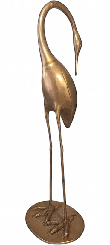 Large Mid-Century Modern Brass Crane, 1950s