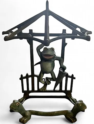 Umbrella stand with frog motif, early 20th century