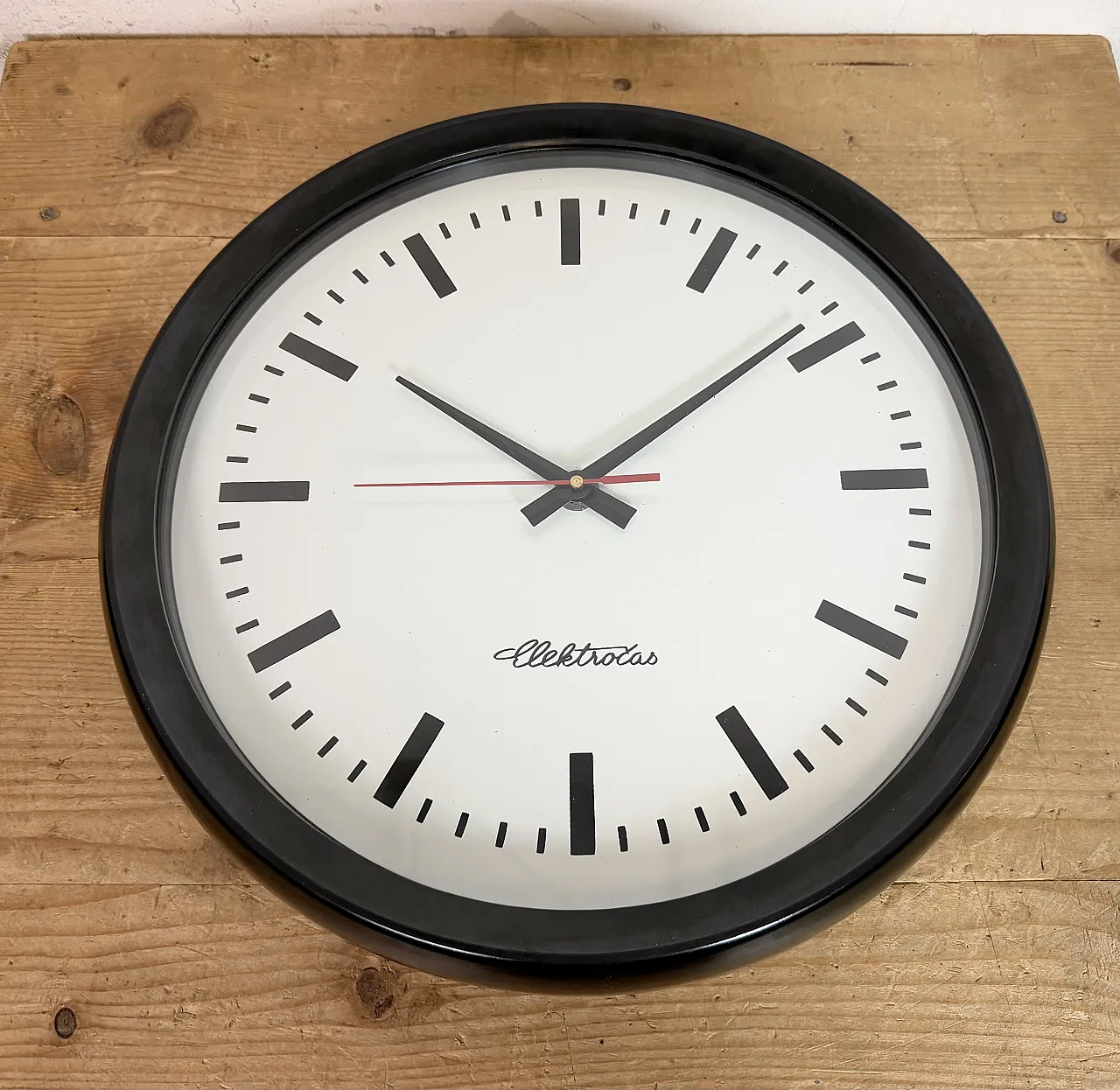 Industrial Bakelite Factory Wall Clock from Elektročas, 1990s 10