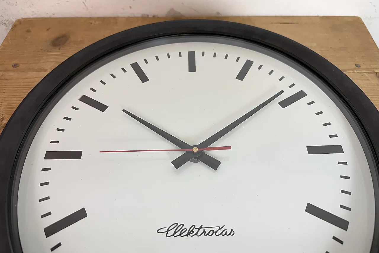 Industrial Bakelite Factory Wall Clock from Elektročas, 1990s 11