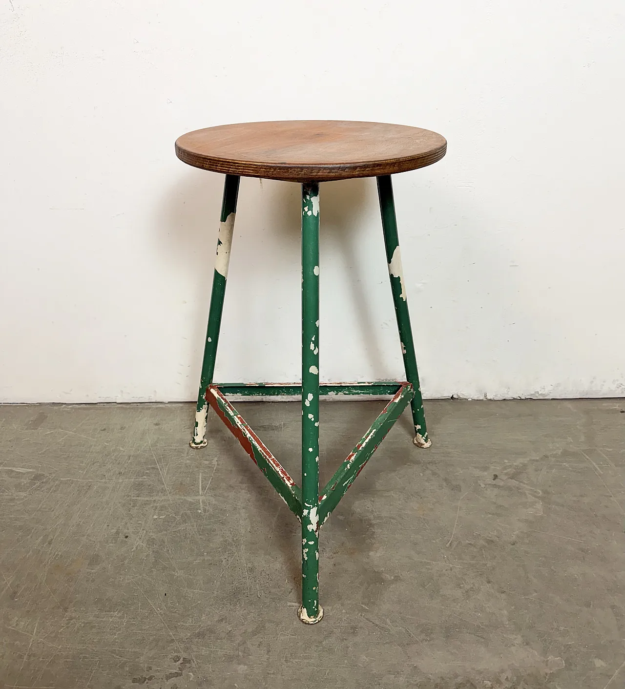 Green Industrial Workshop Stool, 1960s 2