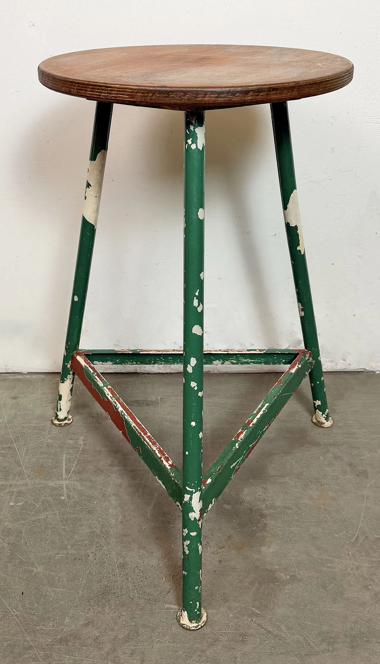 Green Industrial Workshop Stool, 1960s 3