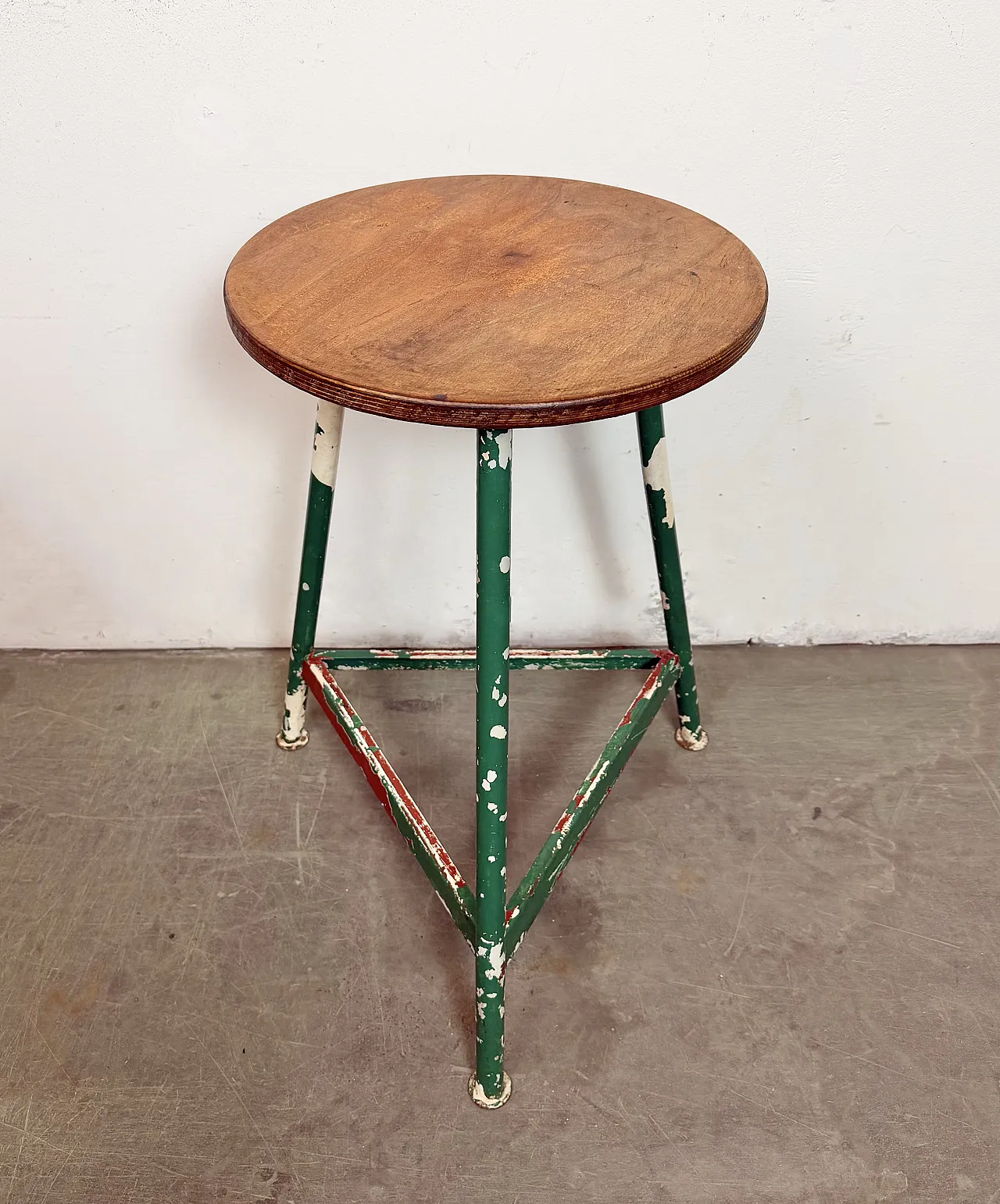 Green Industrial Workshop Stool, 1960s 4