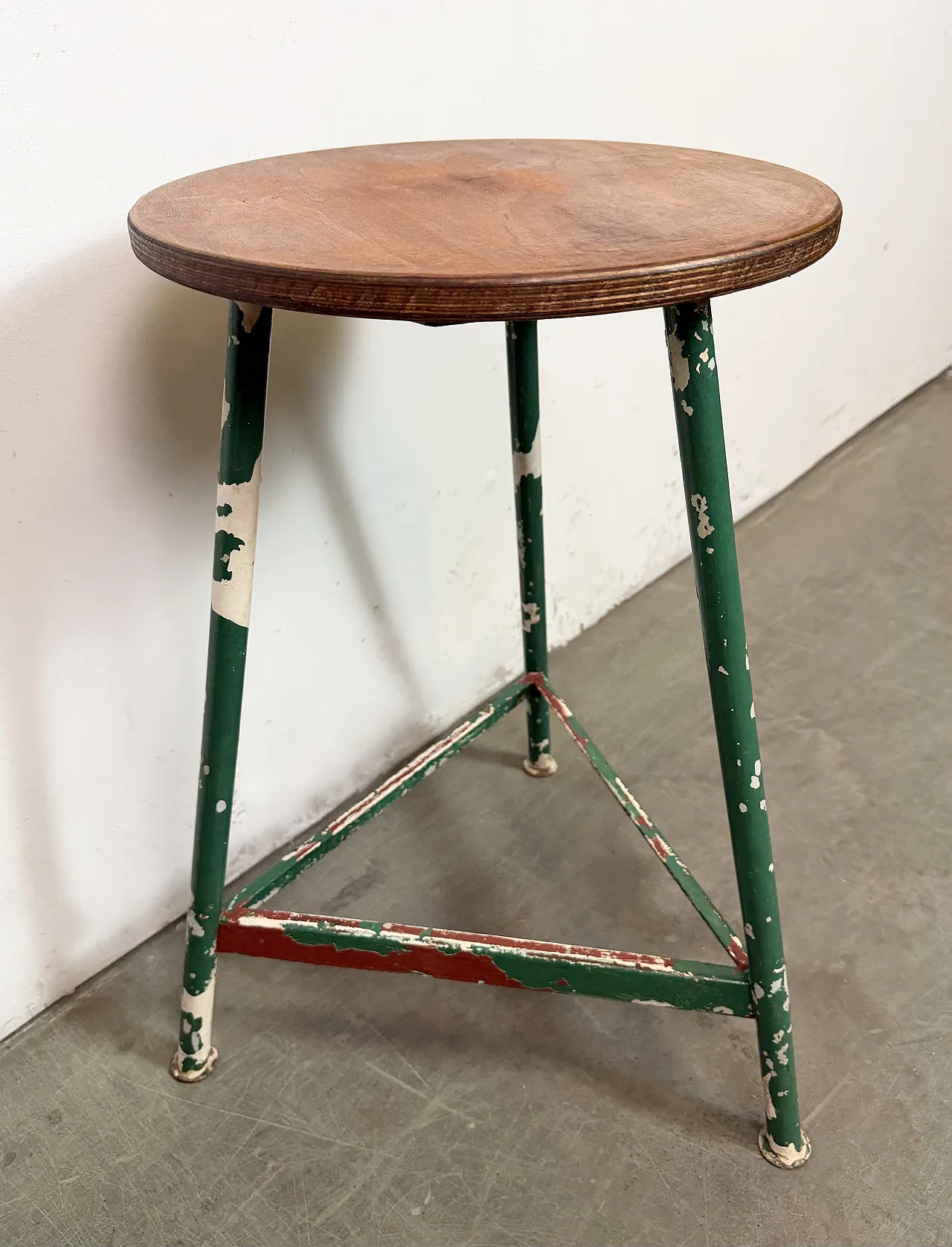 Green Industrial Workshop Stool, 1960s 7