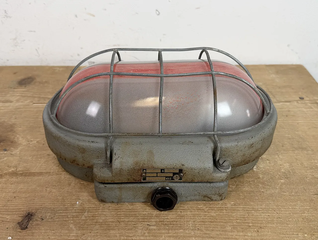 Grey Industrial Cast Iron Wall Light from Elektrosvit, 1960s 3